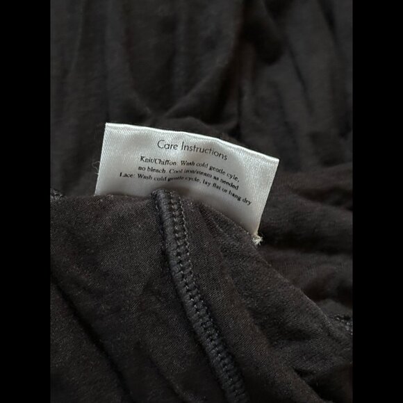 Sew Trendy Maternity Gown XS Womens Black Maxi Chiffon Knit Long Sleeve - Picture 7 of 7